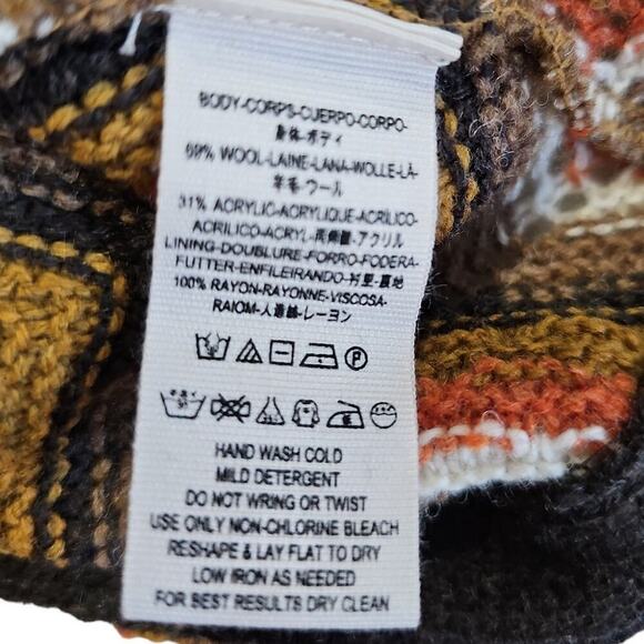 Free People Rhiannon Chevron Wool Blend Sweater Dress Neutral Combo Size S - Picture 10 of 11